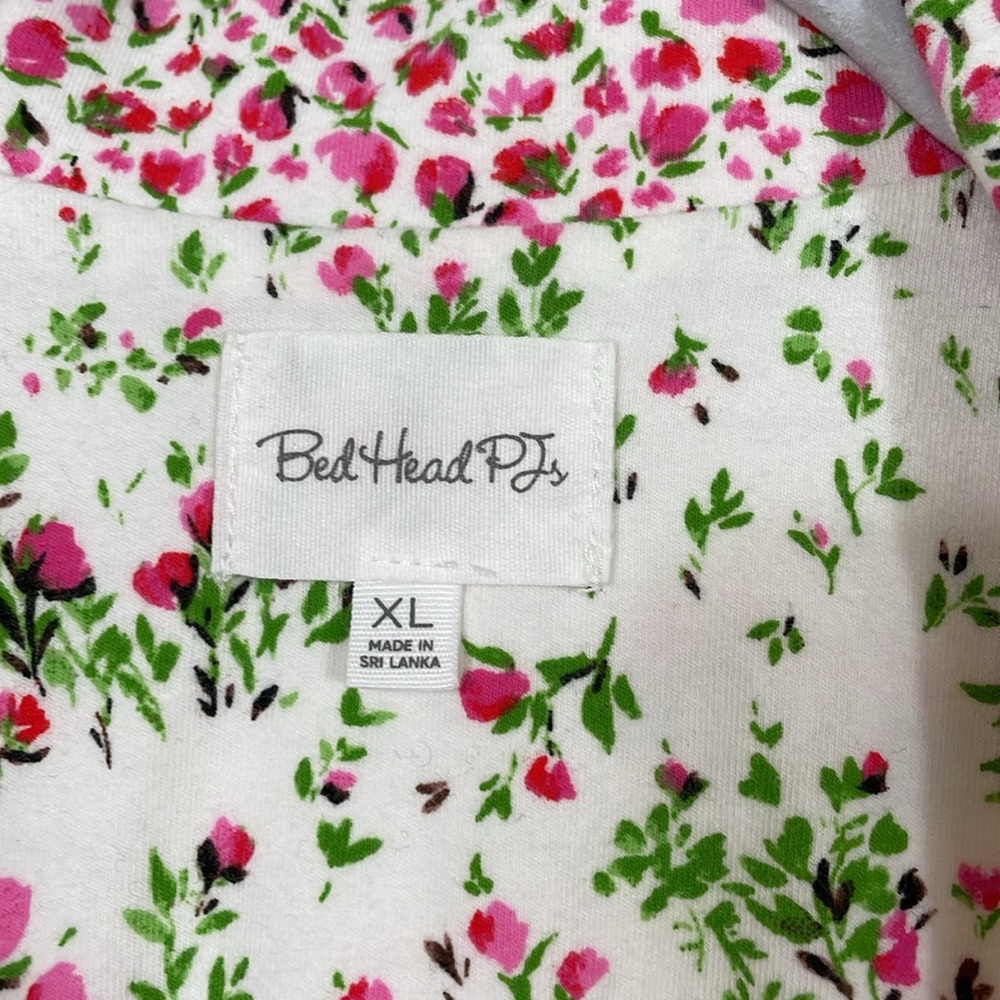 Bed Head Pajama Top NWOT Size XL Pink Floral Super Soft Organic Cotton - Picture 3 of 10